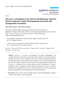 Glycerol: A promising Green Solvent and Reducing Agent for Metal
