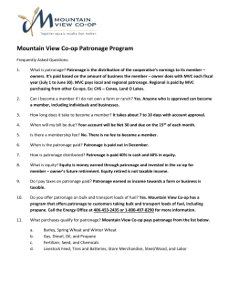 Mountain View Co-op Patronage Program