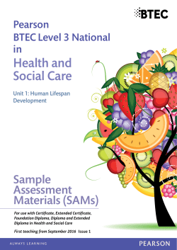Sample assessment material - Unit 1 Human - Edexcel