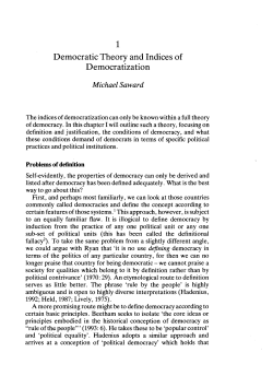 Democratic Theory and Indices of Democratization