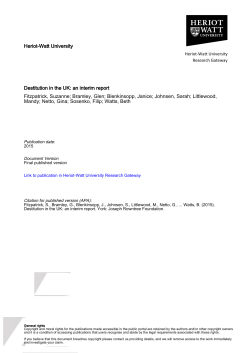 Heriot-Watt University Destitution in the UK: an interim report