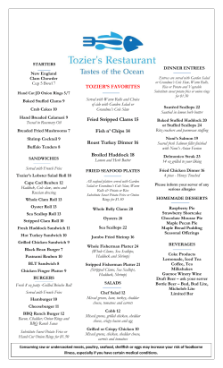 TOZIER`S FAVORITES Fried Stripped Clams 15 Fish n` Chips 14