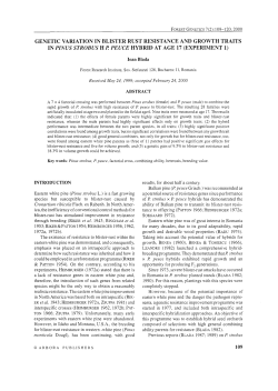 genetic variation in blister rust resistance and growth traits in pinus
