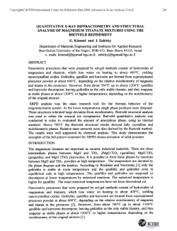 Quantitative X-ray Diffractometry and Structural Analysis of
