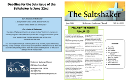 June Saltshaker 2016 - Redeemer Lutheran Church