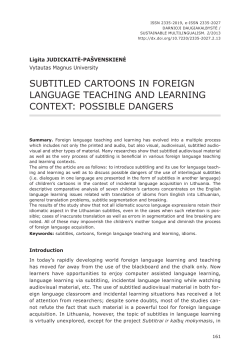 subtitlEd CaRtOONs iN FOREigN laNguagE tEaCHiNg aNd