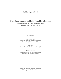 Urban Land Markets and Urban Land Development