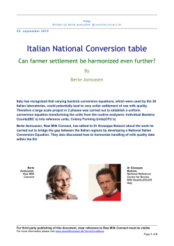 Italian National Conversion table