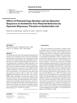 Effect of Plasmid Copy Number and lac Operator Sequence on