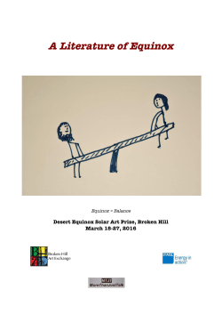 A Literature of Equinox - Broken Hill Art Exchange