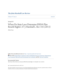 When Do State Laws Determine ERISA Plan Benefit Rights?, 47 J