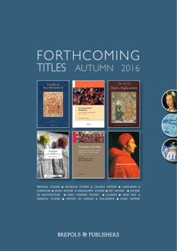 medieval studies - Brepols Publishers