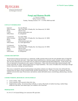 Fungi and Human Health - Department of Plant Biology