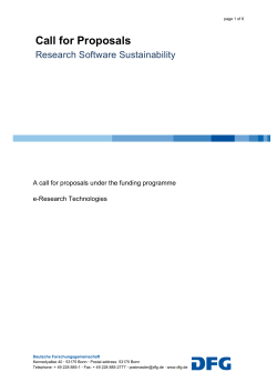 Call for Proposals: Research Software Sustainability (pdf