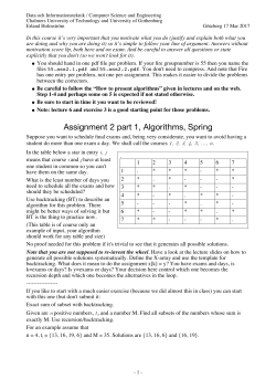 Assignment 2 part 1, Algorithms, Spring