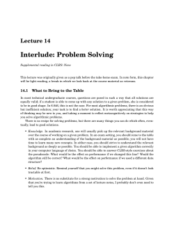 Interlude: problem solving