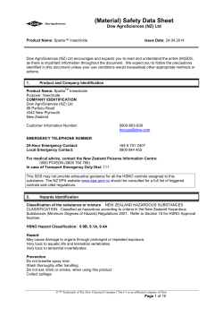 Sparta NZ April 2014 - Safety Data Sheet