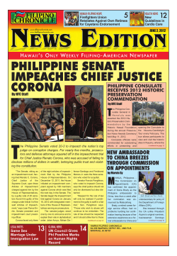PHILIPPINE SENATE IMPEACHES CHIEF JUSTICE CORONA