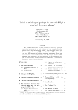Babel, a multilingual package for use with LATEX`s standard