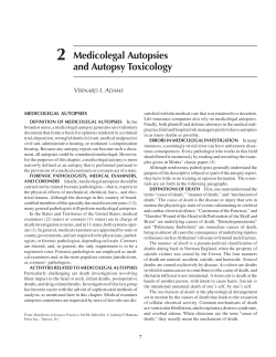 Medicolegal Autopsies and Autopsy Toxicology