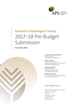 Australian Psychological Society - 2017-18 Pre