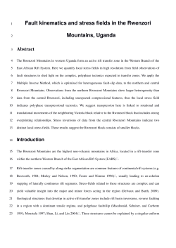 Fault kinematics and stress fields in the Rwenzori Mountains, Uganda