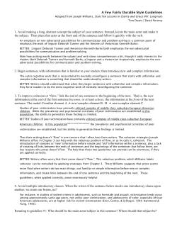 Style in Psych writing