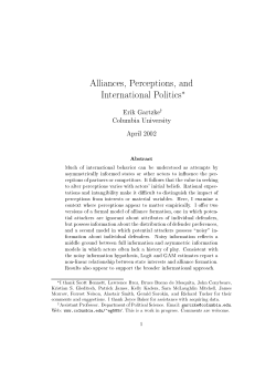 Alliances, Perceptions, and International Politics