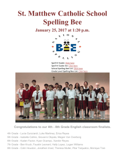 St. Matthew Catholic School Spelling Bee