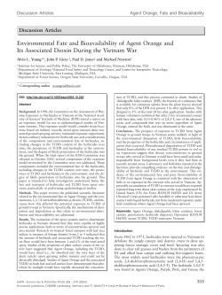 Environmental Fate and Bioavailability of Agent Orange and Its