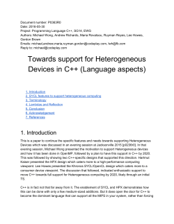 Towards support for Heterogeneous Devices in C++ (Language