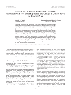 Inhibition and Exuberance in Preschool Classrooms