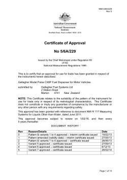 Gallagher Model Pulse CX8P Fuel Dispenser for Motor Vehicles
