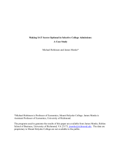 Making SAT Scores Optional in Selective College Admissions: A