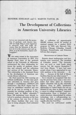 The Development of Collections in American University Libraries