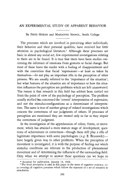 AN EXPERIMENTAL STUDY OF APPARENT