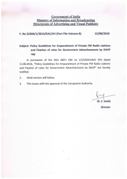policy guidelines for empanelment of private fm radio stations and