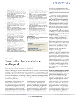 Towards the plant metabolome and beyond - Shachar