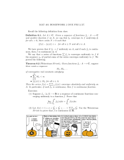 MAT 401 HOMEWORK 2 DUE FRI 2/27. Recall the following