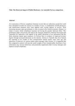 Title: The Deterrent impact of Public Disclosure: An Australia/Norway