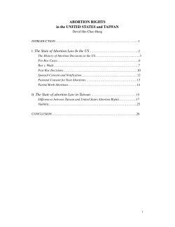 ABORTION RIGHTS in the UNITED STATES and TAIWAN