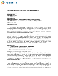 Controlling the Major Factors Impacting Trypsin Digestion