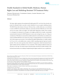 Double Standards in Global Health: Medicine, Human Rights Law