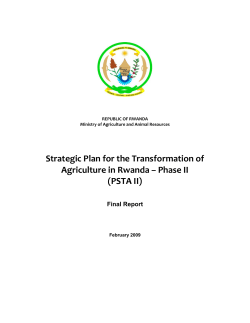 Strategic Plan for the Transformation of Agriculture in