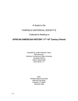 A Guide to the FAIRFIELD HISTORICAL SOCIETY S Collections