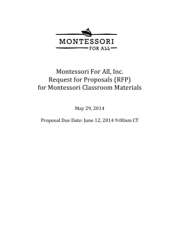 MFA Montessori Materials RFP