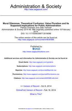 Overeem Verhoef 2014 - Moral Dilemmas
