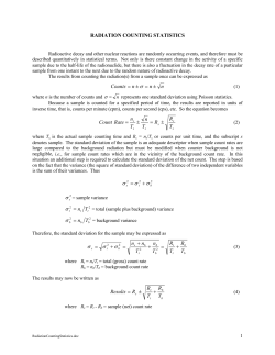 Radiation Counting Statistics - Keith E. Holbert