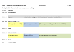 CIAPSE 2 &ndash; Children`s physical activity and sport