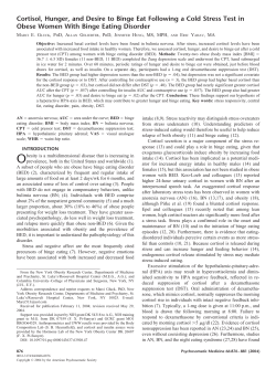 Cortisol, Hunger, and Desire to Binge Eat Following a Cold Stress